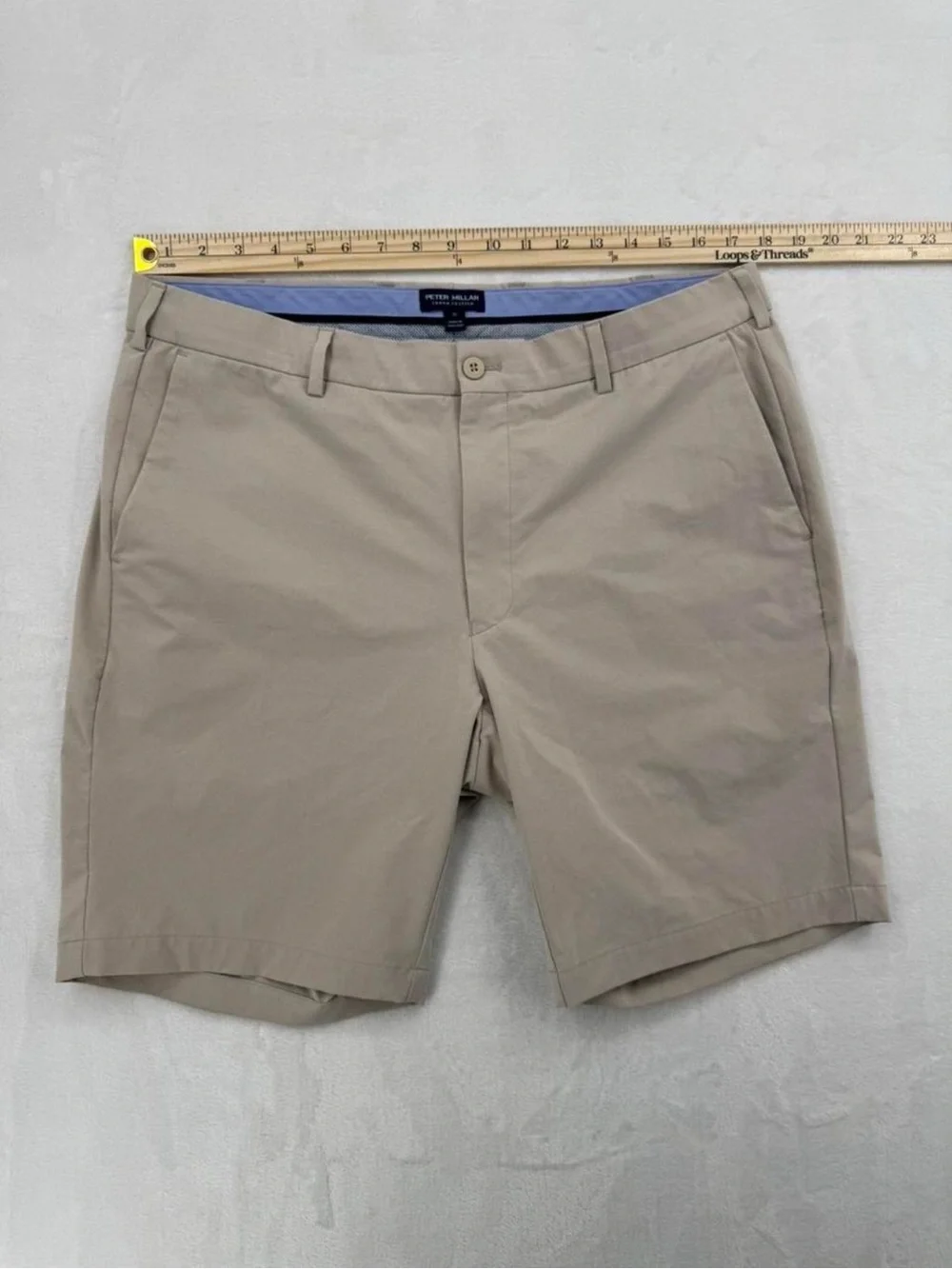Men’s Peter Miller Crown Crafted Surge Performance Shorts Taupe Size 36 - Picture 3 of 7
